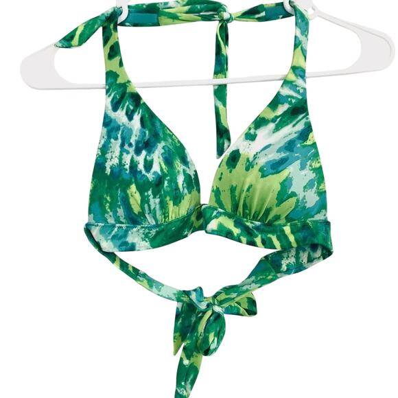 Victorias Secret Womens Lightly Padded Triangle Bikini Green Top Halter sz XS - Picture 1 of 12